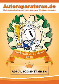 Beste Autowerkstatt 2010 bei Autoreparaturen.de - Autodienst Pistoriusstraße GmbH